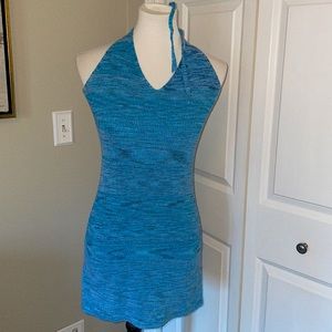😍 Cutest Verge Girl Blue Halter Knit Mini Dress